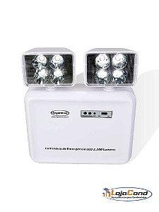Iluminação de Emergência LED 2200 Lúmens 2 Faróis - Segurimax