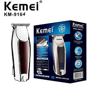 Máquina De Acabamento Kemei Km-9164 Prateado 110v/220v com visor