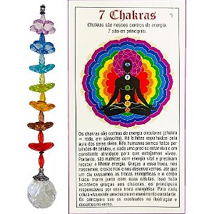 Mobile 7 Chakras Com Esfera De Cristal - Decorativo - 22cm