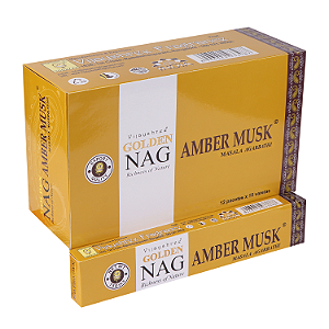 Incenso Indiano Golden Nag Vijayshree - Box Com 12 - Amber Musk