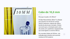 Cabo Flexível de 10,0mm 100 metros