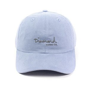 Boné Diamond OG Script Dad Hat Strapback Carolina Blue
