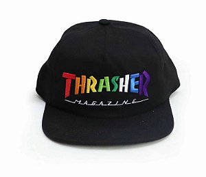 Boné Thrasher 6 Panel Rainbow Black