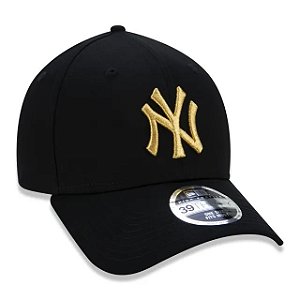 Boné New Era 3930 High Crown MLB New York Yankees - Black & Gold