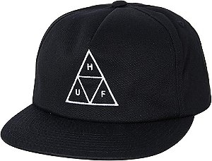 Boné HUF Ess Triple Triangle Unstructured Snapback Hat Black