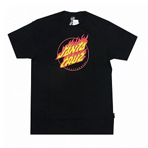 Camiseta Santa Cruz Flaming Dot Front - Black