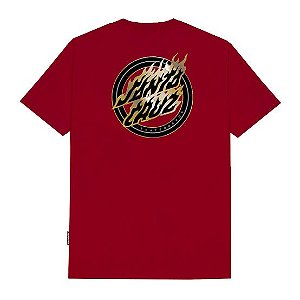 Camiseta Santa Cruz Holo Flame Dot Tee Dark Red