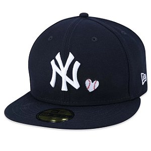Boné New Era 59FIFTY MLB New York Yankees Team Heart Fitted Navy