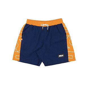 Shorts HIGH Crop Orange Navy