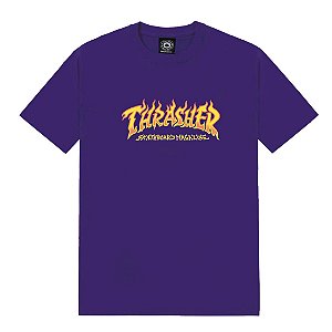 Camiseta Thrasher Fire Logo Purple