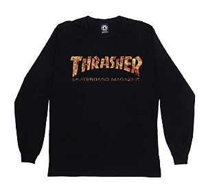 Camiseta Thrasher Long Sleeve Goat Inferno Black