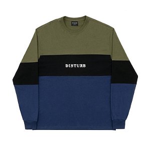 Camiseta Disturb Long Sleeve Signature Tee Green Black Blue