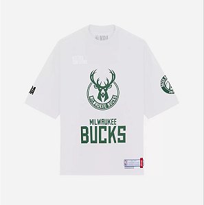 Camiseta Approve x NBA Oversized Bucks Off White