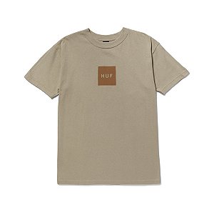 Camiseta HUF Essentials Box Logo Tee Clay Brown