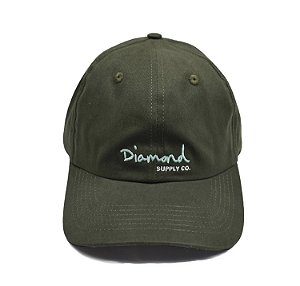 Boné Diamond Dad Hat OG Script Olive