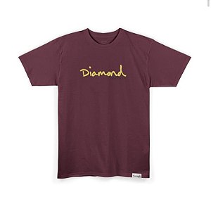 Camiseta Diamond OG Script Burgundy