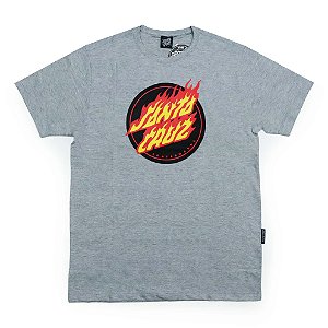 Camiseta Santa Cruz Flaming Dot Front Grey