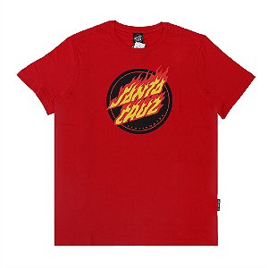 Camiseta Santa Cruz Flaming Dot Front Red