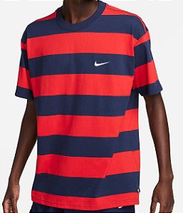 Camiseta Nike SB Striped Tee Red Navy