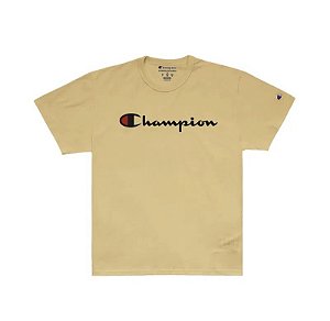 Camiseta Champion Logo Embroidery Script Yellow
