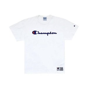 Camiseta Champion Logo Embroidery Script Off White