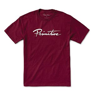 Camiseta Primitive Nuevo Script Core Tee Burgundy
