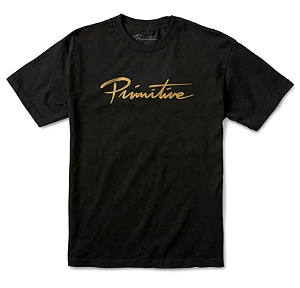 Camiseta Primitive Nuevo Script Black Gold