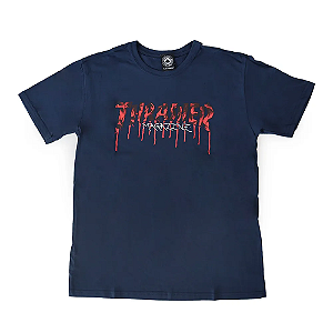Camiseta Thrasher Blood Drip Logo Navy