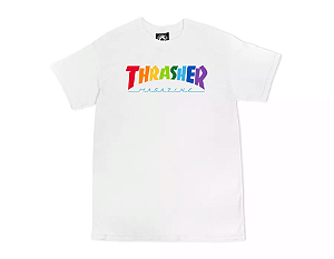 Camiseta Thrasher Rainbow Mag White