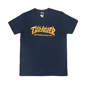 Camiseta Thrasher Fire Logo Navy