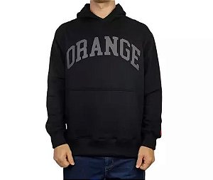 Moletom Orange Logo Hoodie Black