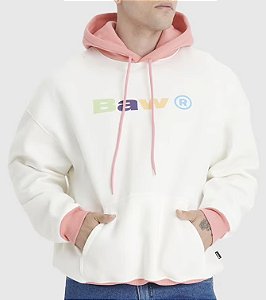 Moletom Baw Oversized Search White Pink