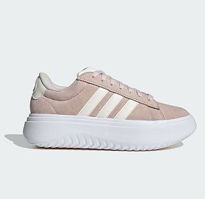 Tênis Adidas Grand Court Platform Suede Rose