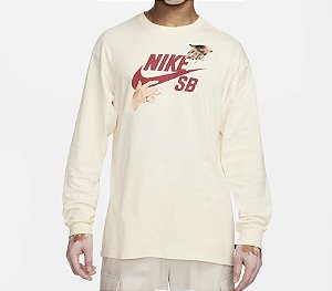 Camiseta Nike SB Long Sleeve City Of Love Bege