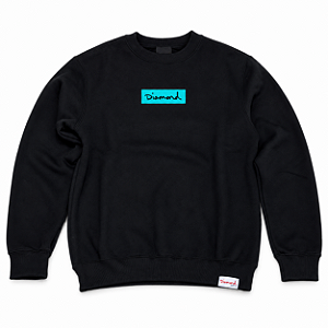 Moletom Diamond Box Logo Crewneck Black