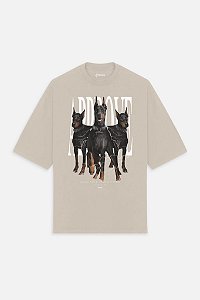 Camiseta Approve Oversized Animals II Dobermann Bege