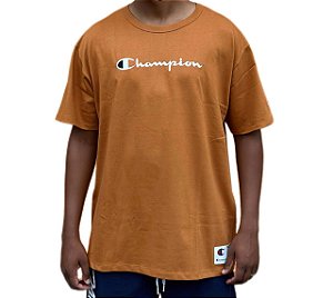 Camiseta Champion Logo Embroidery Script Gold