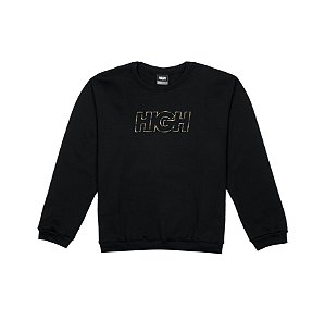 Moletom HIGH Crewneck Logo Colored Black