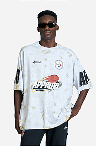 Camiseta Approve x NFL Oversized Collors Steelers Bege