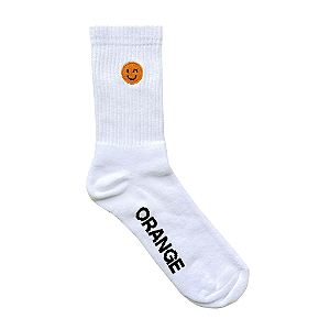 Meia Orange Smile Socks White