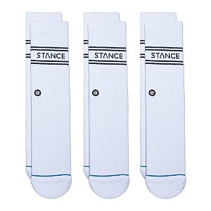 Meia Stance Basic 3 Pack Crew Socks White