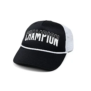 Boné Champion 5 Panel Foam Trucker Black White