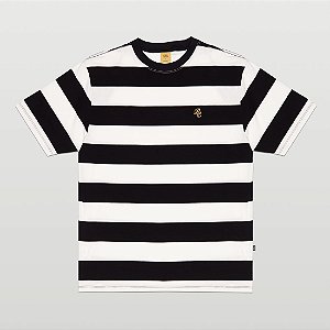 Camiseta PLANO C Striped "PC LETTER" Black & White