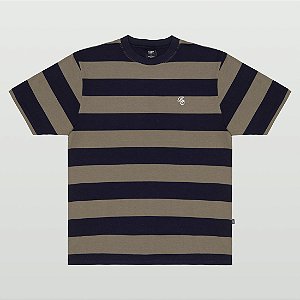 Camiseta PLANO C Striped "PC LETTER" Navy & Green