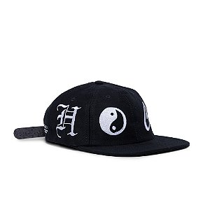 Boné Hocks 6 Panel Equilíbrio Strapback Black