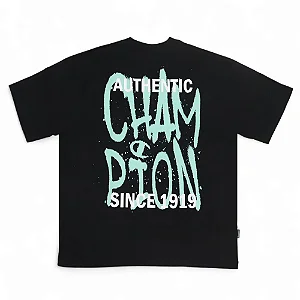 Camiseta Champion Oversized Big Screen Since 1919 Black