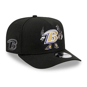 Boné New Era 9FIFTY NFL Baltimore Ravens Cartoon A-Frame Black