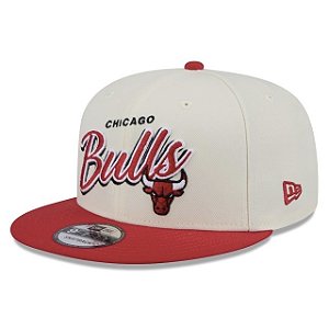 Boné New Era 9FIFTY NBA Chicago Bulls Script Off White