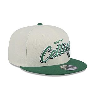 Boné New Era 9FIFTY NBA Boston Celtics Script Off White