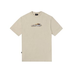 Camiseta Disturb Logo News Beige